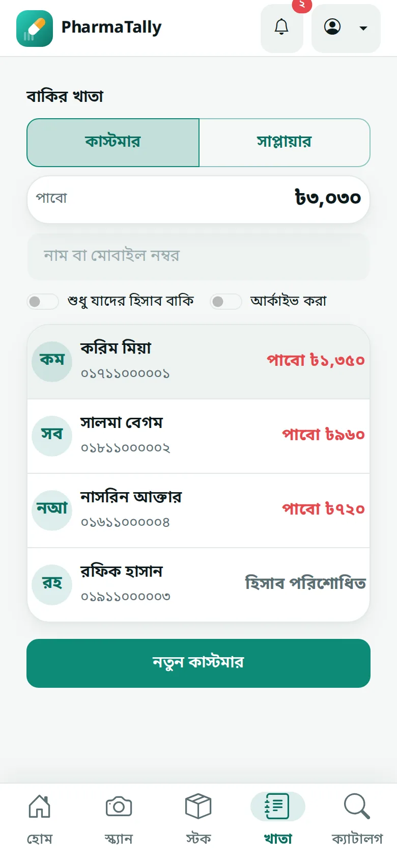 বাকির খাতা: কার কাছে কত পাবো